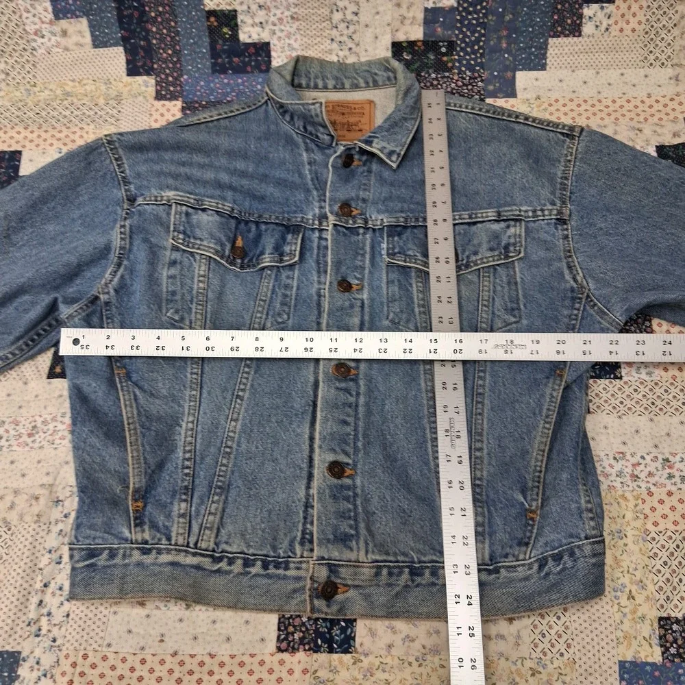 Vintage 90s Levis White Tab Type 3 Denim Trucker Jacket Sz XL 57598 Made in USA‎